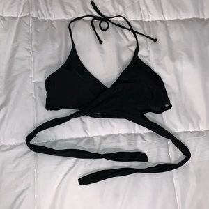 Zaful Black Cross Tie Bikini Top